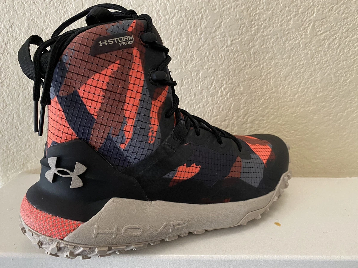 New UNDER ARMOUR UA HOVR DAWN WP GRID BOOTS BLACK RED CAMO Men 5