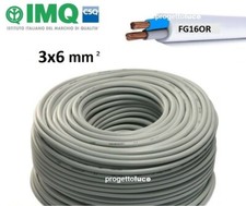 CAVO FILO ELETTRICO FG16OR  TRIPOLARE VINILGOMMA CON TERRA  3x6 mm GRIGIO G/V