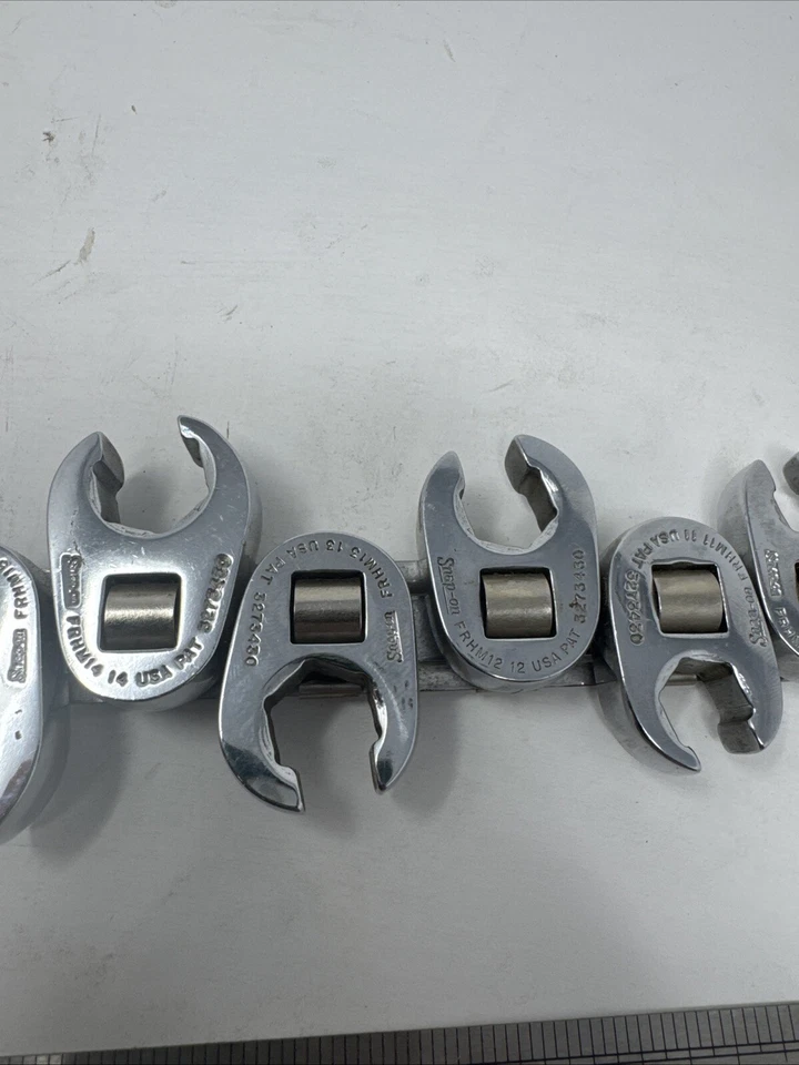 NICE Snap On 10Pc Metric 3/8 Drive Flare Nut Crowfoot Wrench Set 9MM 18MM 6Pt Dr - Image 3 of 4