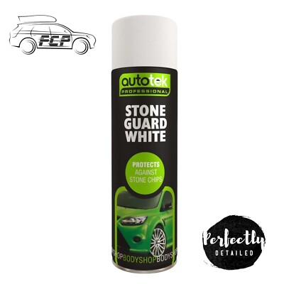 Autotek White Stone Guard Aerosol Sprühfarbe schützt vor Spänen 500ml Auto