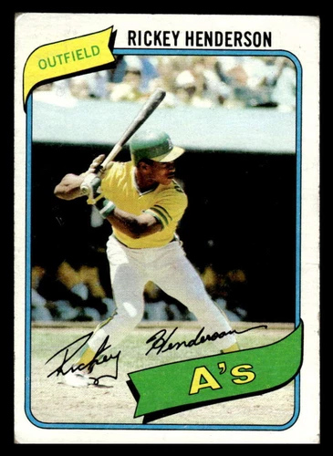 1980 Topps Rickey Henderson Rookie Oakland Athletics 482 VG XX9502