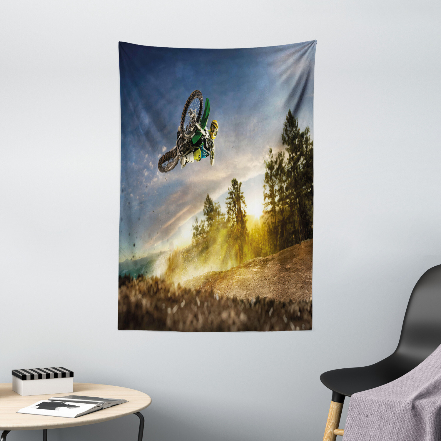 Teen Room Tapestry Extreme Sports Exotic Print Wall Hanging Decor