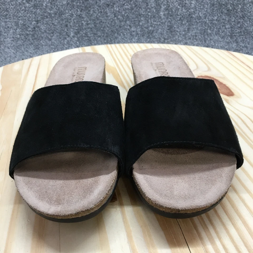 Munro Sandals Womens 10 M Laya Casual Slip On Wedge Slide Black Suede Leather - Image 4 of 4