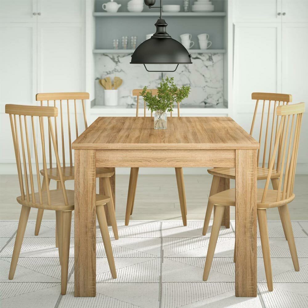 Tavolo da Pranzo Moderno in Legno MDF 120x80 cm foto 3