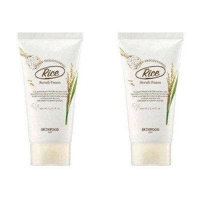 SKINFOOD Rice Daily Brightening Scrub Foam 150ml*2Pcs - FREE SHIPPING