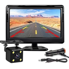 5Inch Backup Camera, 170° Wide Angle Back up Camera with Monitor Clear Night ...