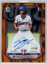 2026 BOWMAN CHROME SEONG-JUN KIM 1ST PROSPECT GOLD LAVA REFRACTOR AUTO 21/50 RC