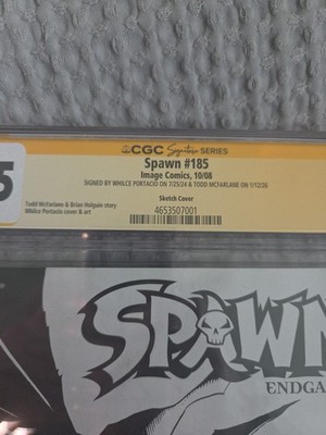 RARE Spawn #185 Sketch Variant CGC 8.5 SS MCFARLANE & PORTACIO