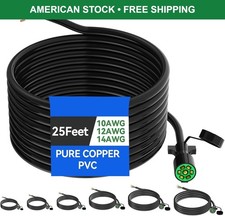 25ft 7 Pin Trailer Plug Wiring Harness 10-14awg Pure Copper 7 Way Cord Rv Camper