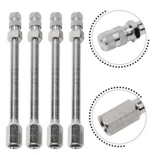 Tyre Valve Extension Rod Truck Extender Cap Metal Silver Tone Wheel Valve