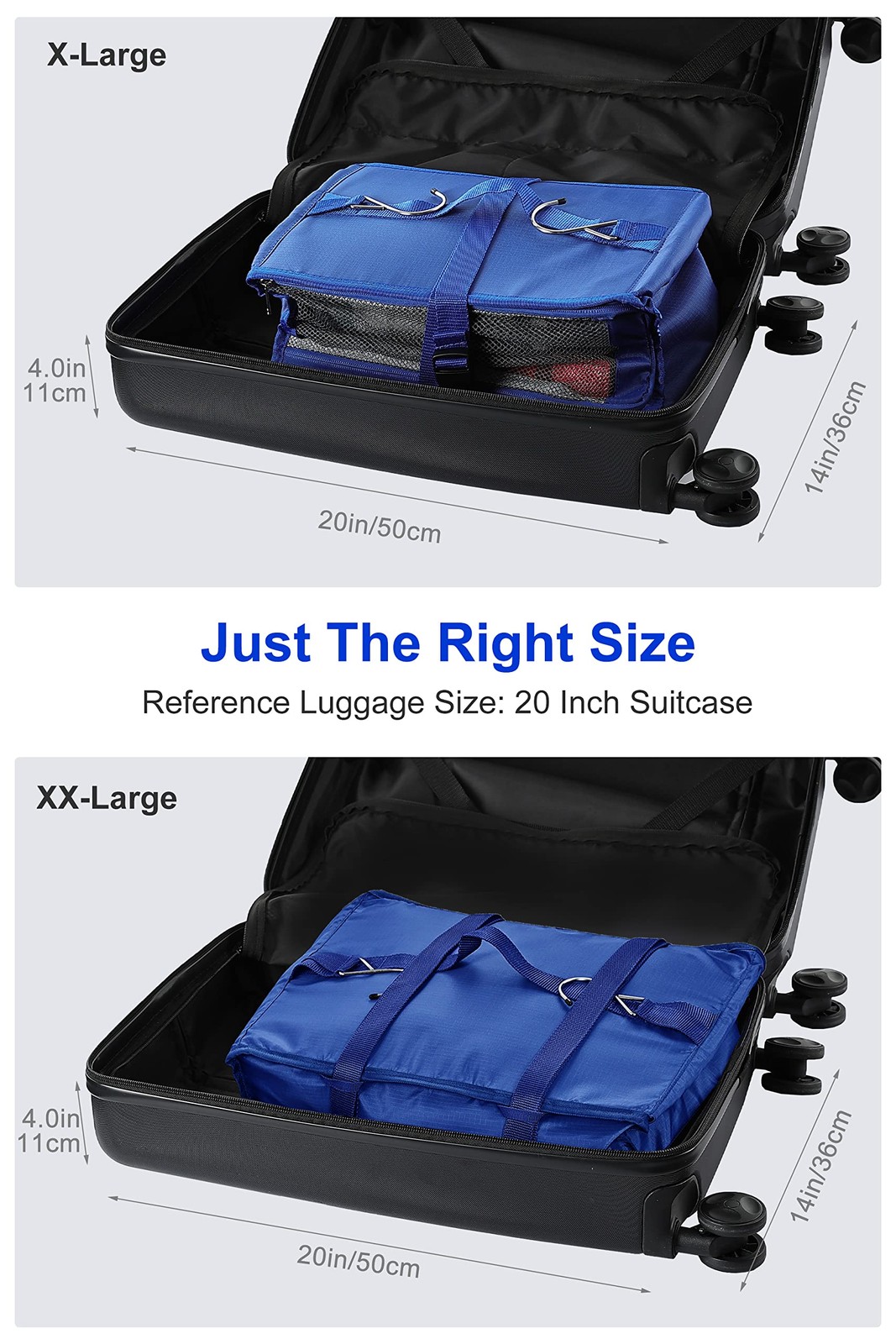 Hanging Packing Cubes Portable Closet 3-Shelf Travel Collapsible Compression ...