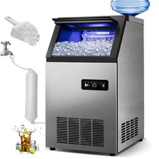Commercial Ice Maker Machine 120Lbs/24H with 35Lbs Ice Capacity, 45Pcs Clear ...