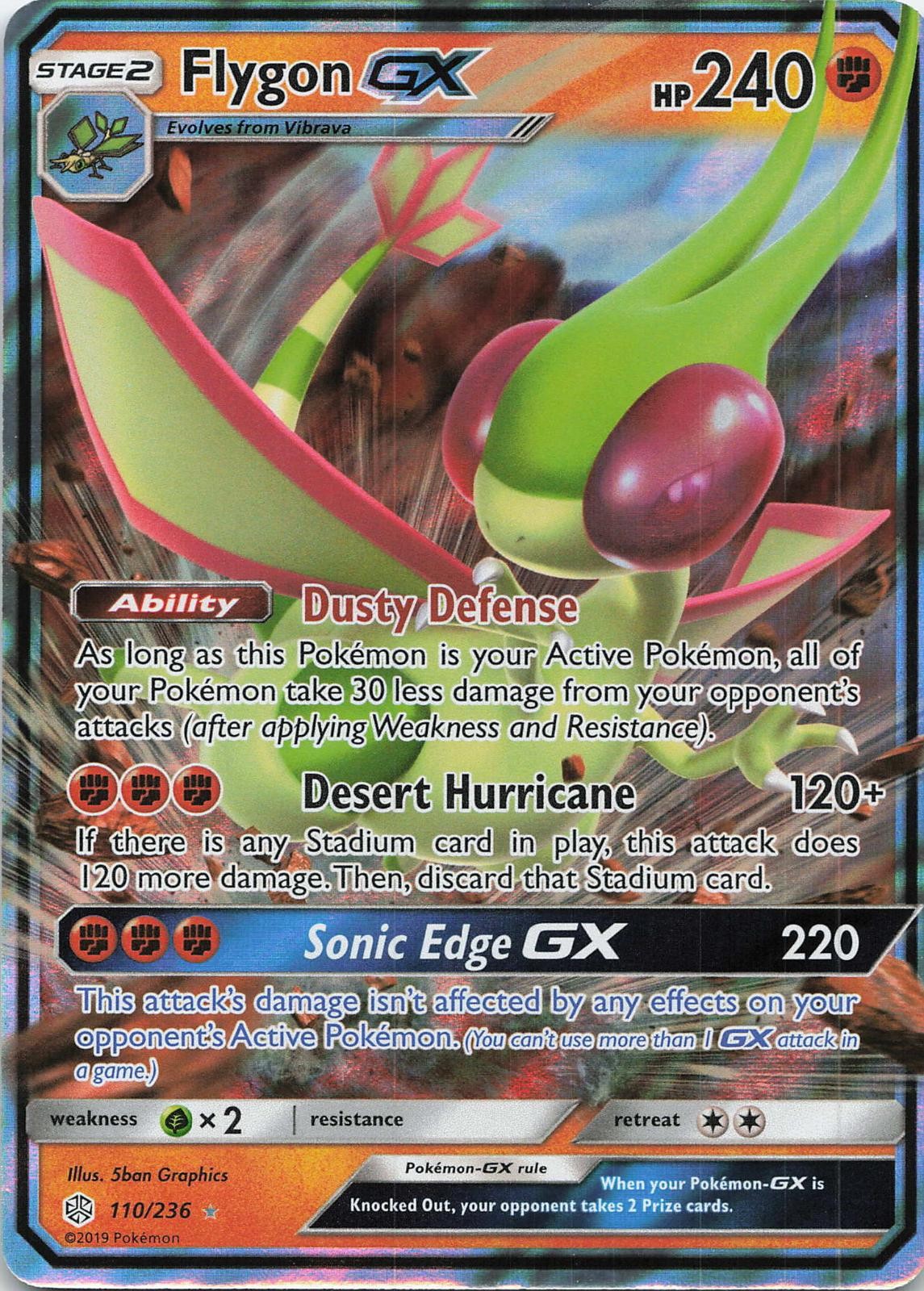 Flygon GX 110/236 Holo GX Rare Cosmic Eclipse Pokemon Lightly Played