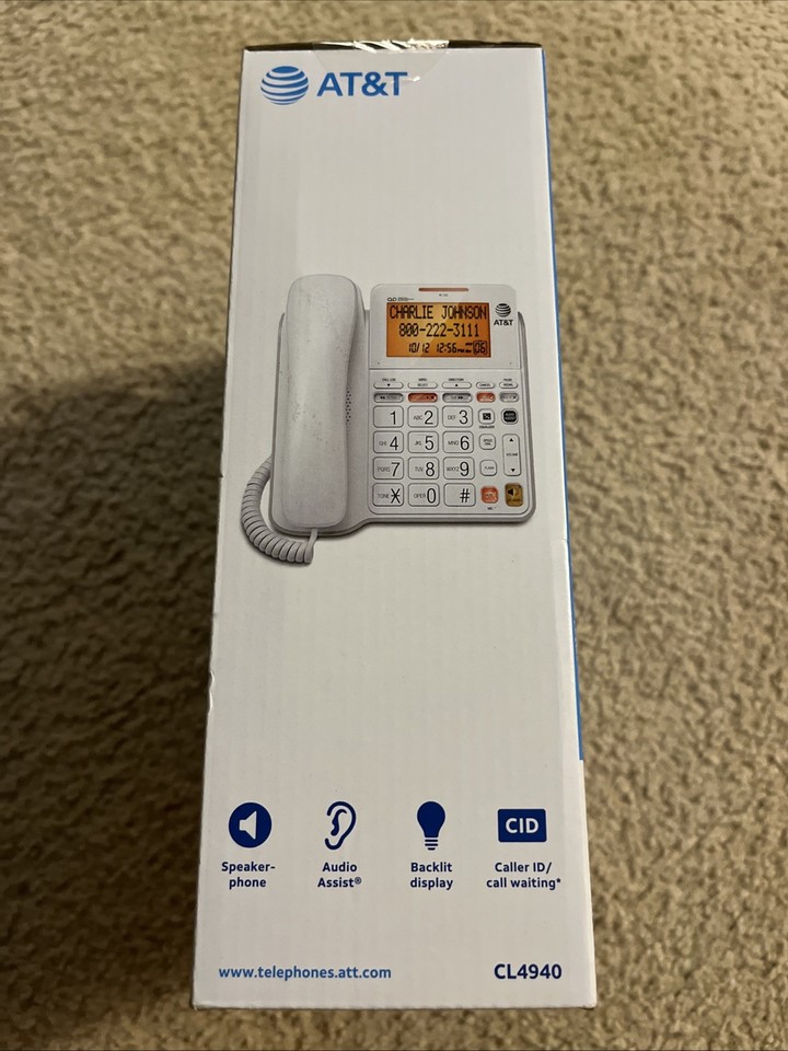 AT&T CL4940 Corded Answering System Telephone - White 744759863522| eBay