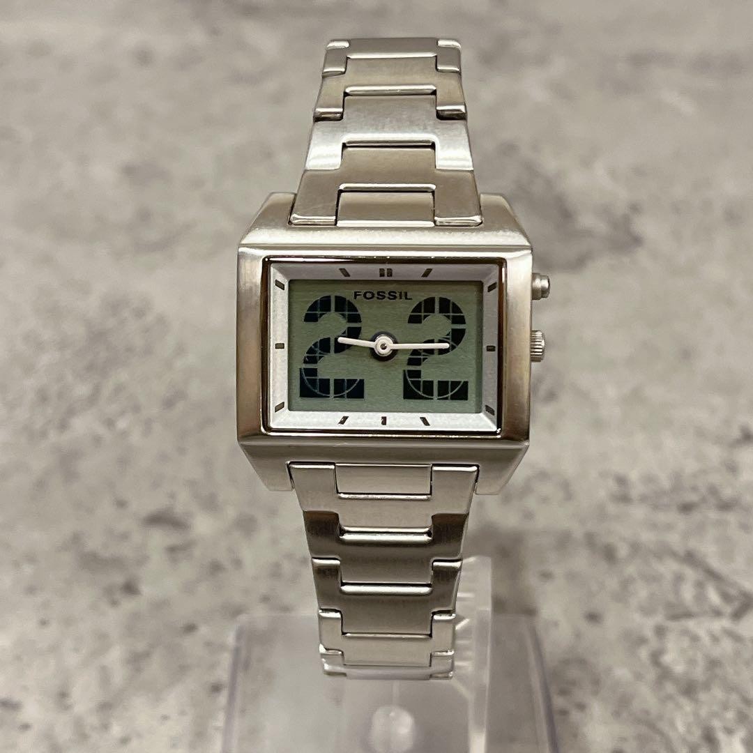 Fossil Silver Square Dial Watch with Crystal Bezel- new with tags! Fossil Watch - Raquel Blue Mother of Pearl - ES5402 – Time  main image 3