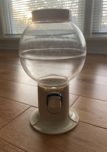 Vintage 1990’s Tabletop Carousel Plastic Globe Snack Dispenser, Cream Color