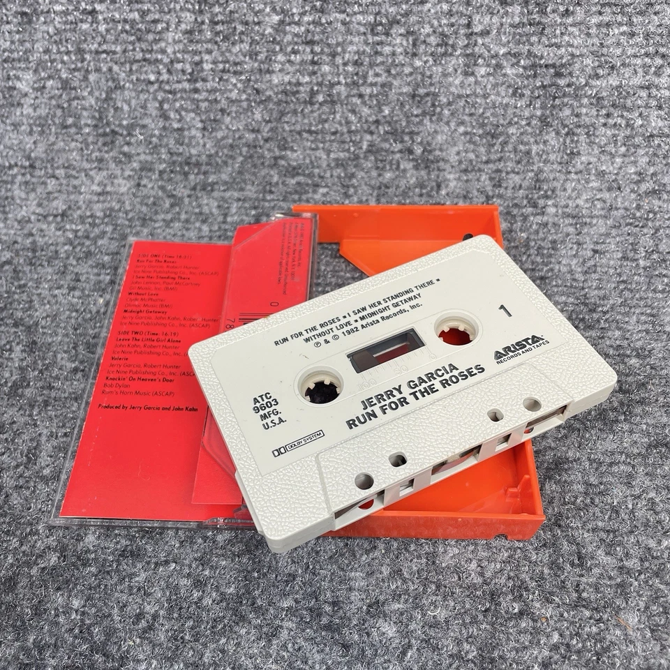 Jerry Garcia "Run for the Roses" (1982 Arista Cassette) Grateful Dead Foto 2 de 3