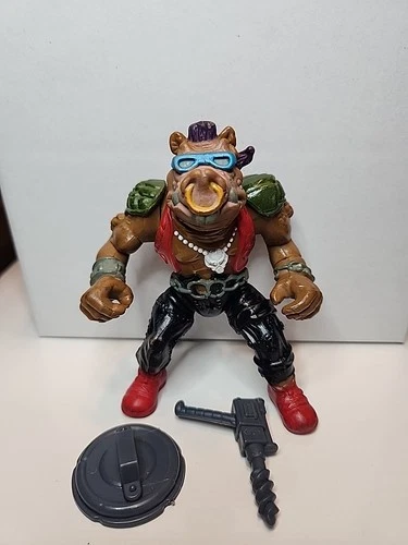 Bebop + Weapons Near Complete Figure Vintage Teenage Mutant Ninja Turtles TMNT