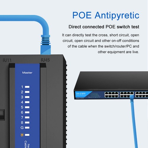 Network Cable Tester, LAN Network Tester Automatic Sleep Digital Cable Tester - Afbeelding 6 van 7