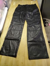 GAP 90s Loose Faux Leather Cargo Pants Black Women's 8 / 29 Streetwear