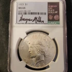 1923 Peace Dollar $1 Silver NGC MS64 Philadelphia Wayne Miller Signed Slab