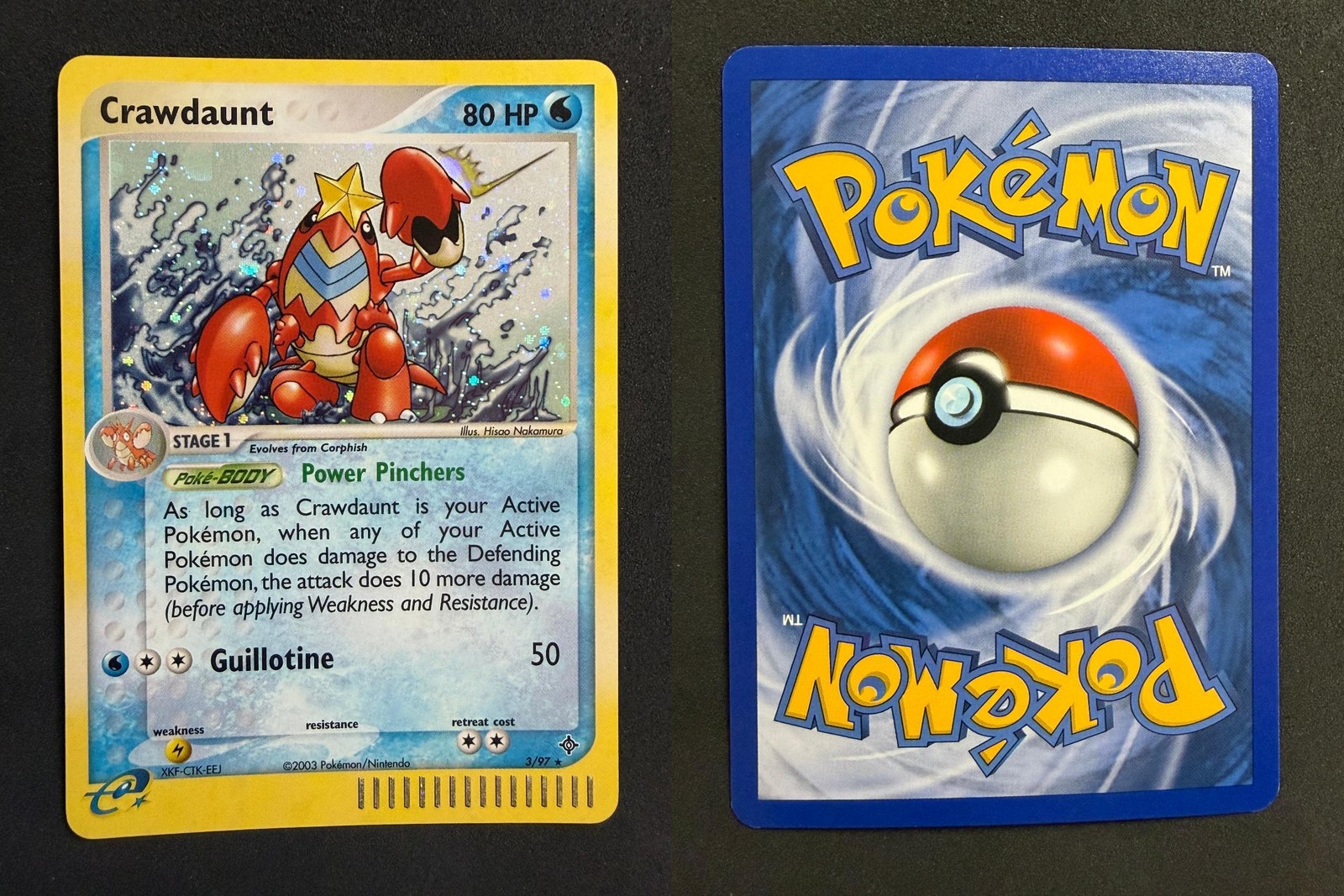 POKEMON UNGRADED CRAWDAUNT 3/97 HOLO R DRAGON NM