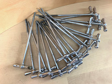 LUDWIG Lot of 20x Faucet Head Bass Drum TENSION T-ROD Parts 6" Chrome 60s Vtg