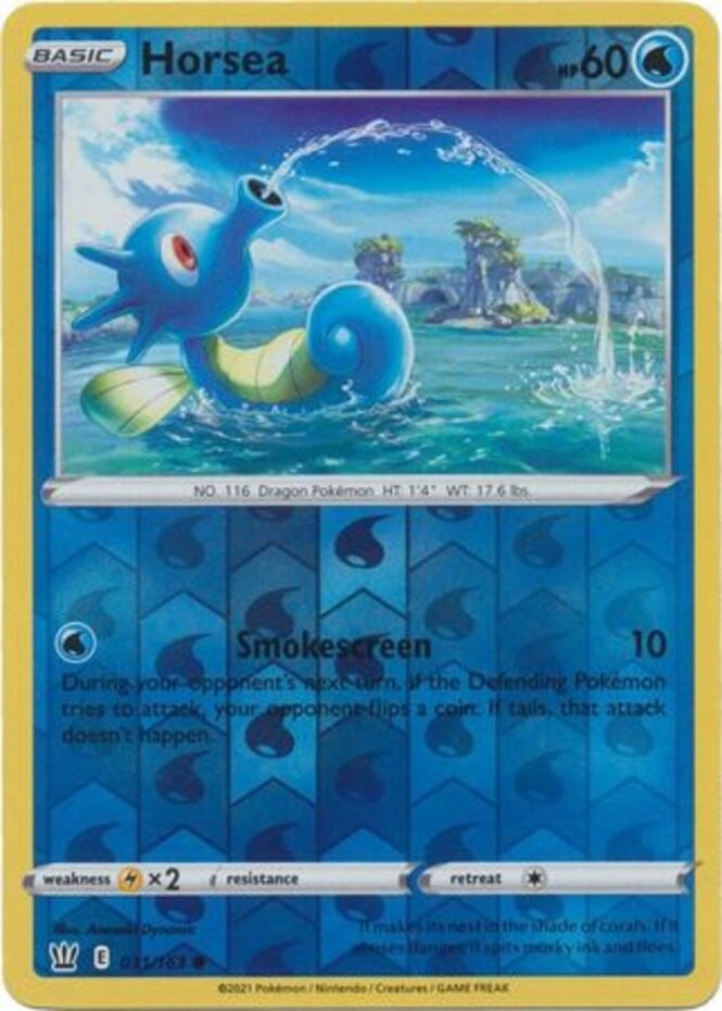 Horsea - 031/163 - Common - Reverse Holo - Lightly Played