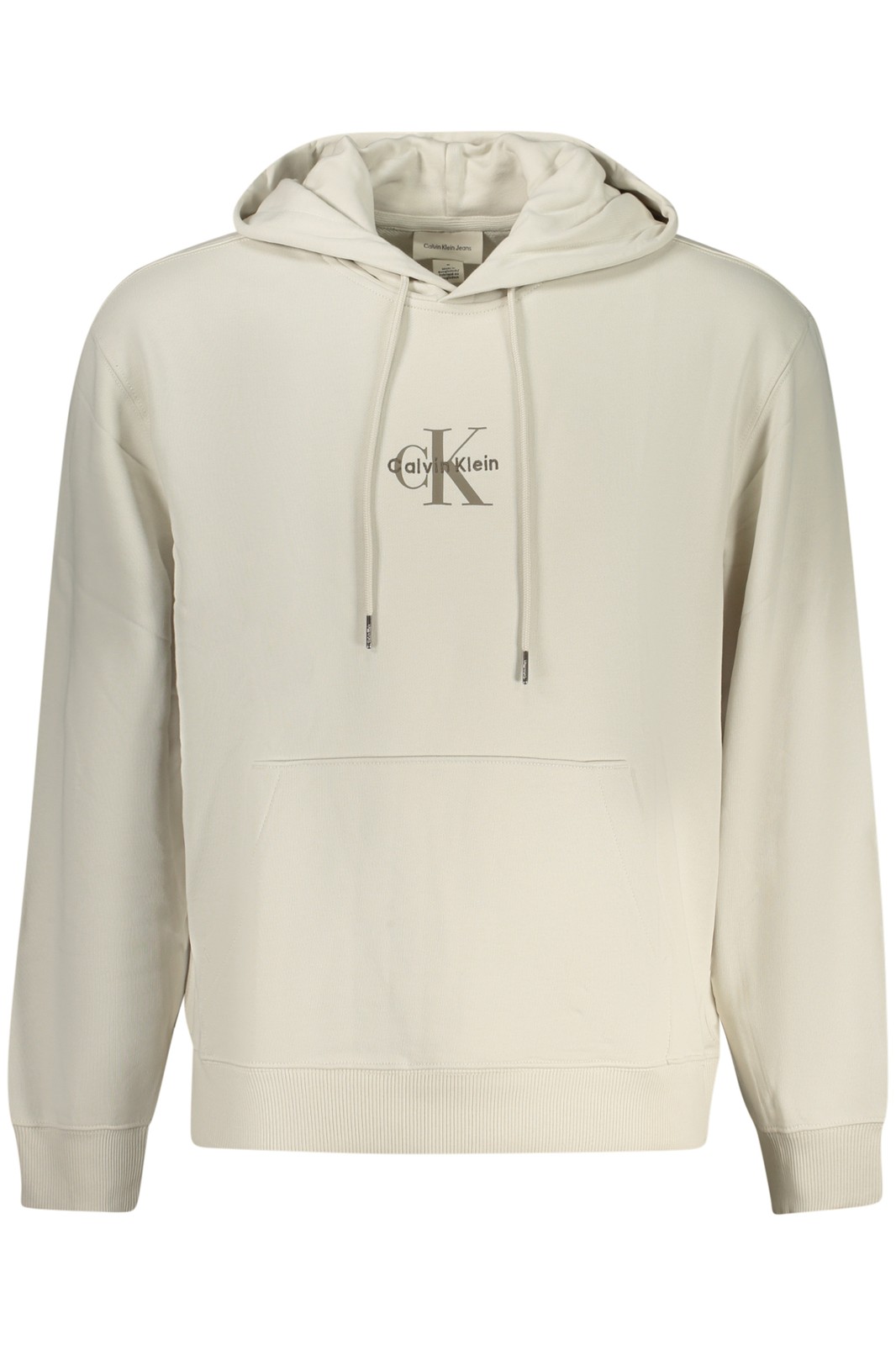 Calvin Klein Uomo Beige - Cotton Hoodie - Sweatshirts & Hoodies - S - Immagine 2