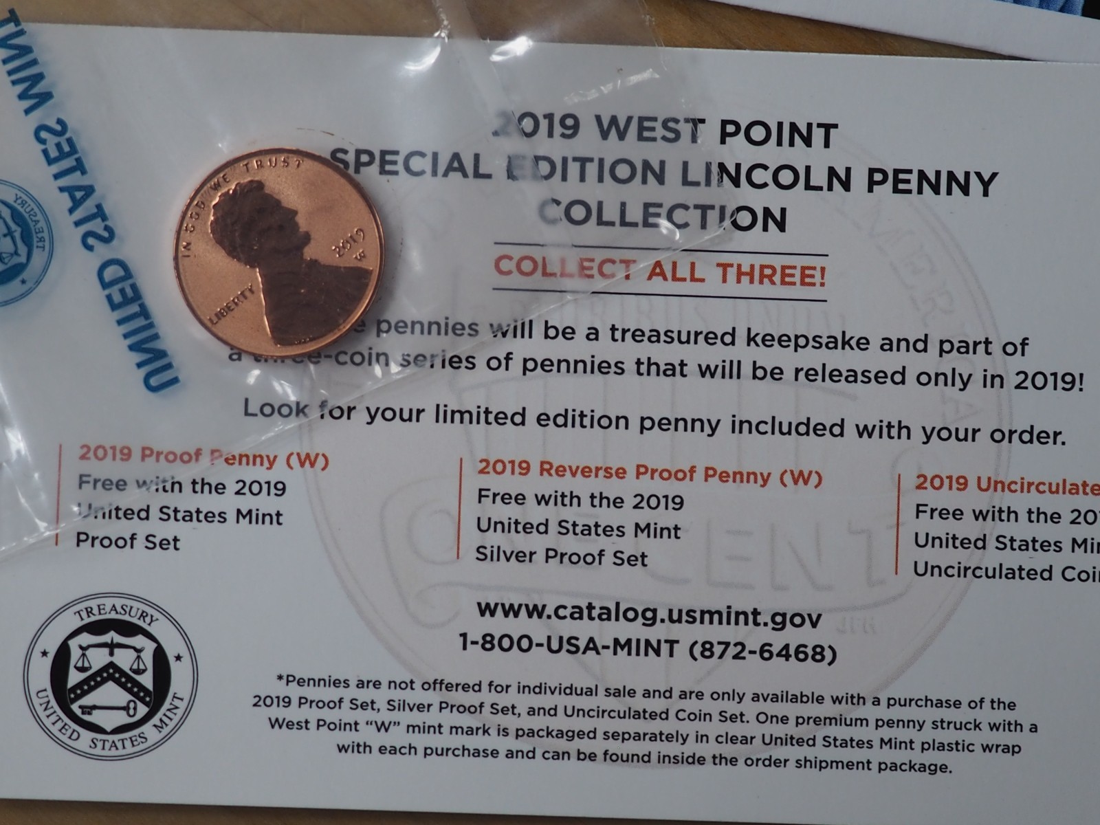 2019 W Special Edition Lincoln Penny Reverse Proof OGP & COA (19xw3 ...