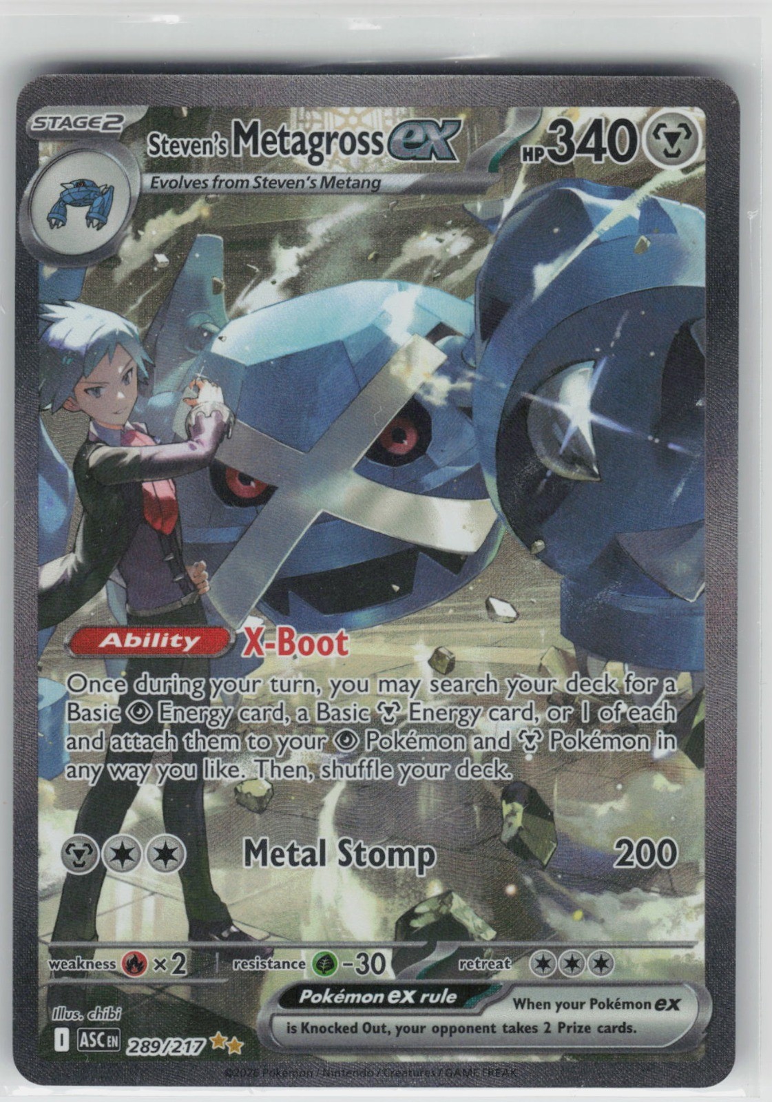 Pokemon Steven's Metagross ex Special Illustration Rare ME: Ascended Heroes 289/