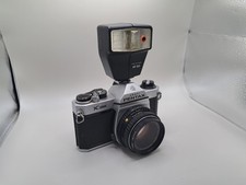 PENTAX K1000 35mm SLR Film Camera with SMC 50mm f/2 Lens AF 160 flash TESTED
