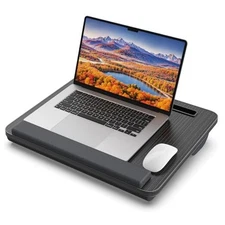 Portable Lap Desk, Laptop Stand for Bed with Soft Medium 15.5 x 12.7 In Black