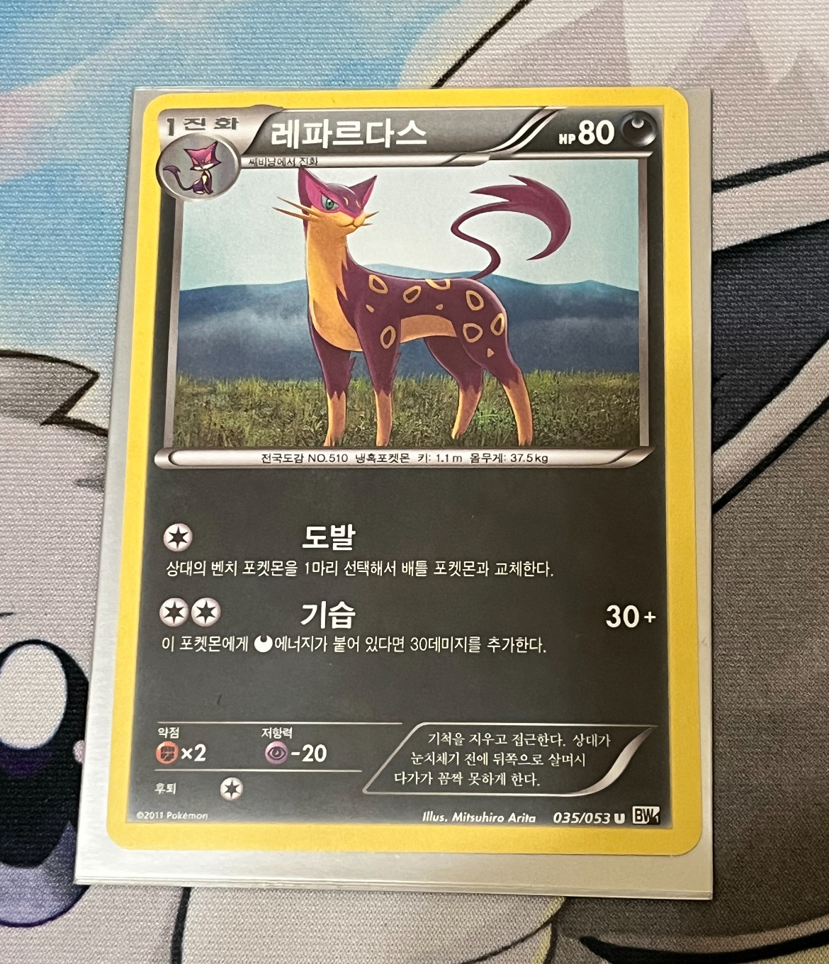 Liepard 035/053 BW1 White Collection Korean Pokemon Card NM