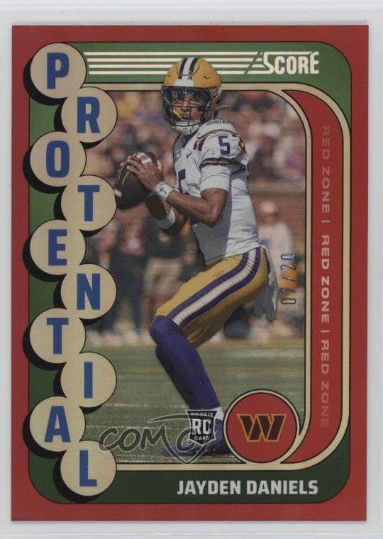 2024 Score Protential Red Zone 7/20 Jayden Daniels #3 Rookie RC 1fl4