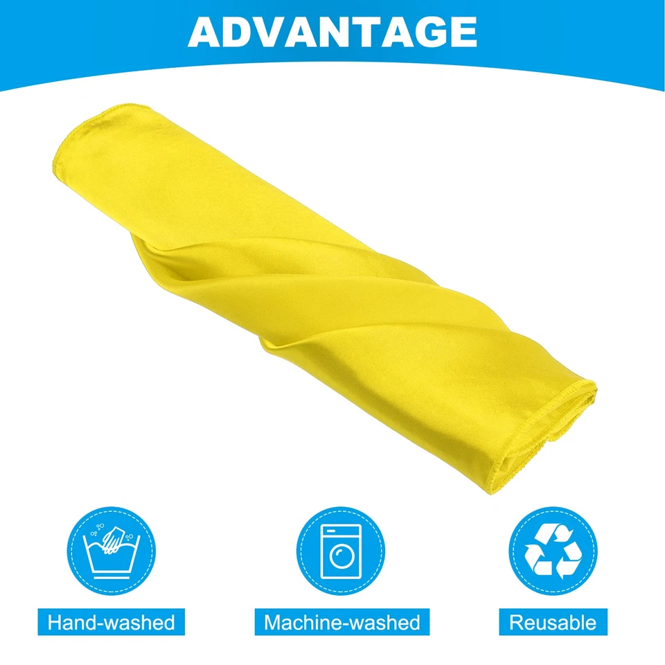 6 pz tovaglioli di stoffa tovaglioli da tavola in raso giallo tovaglioli 17x17" - Immagine 3 di 4