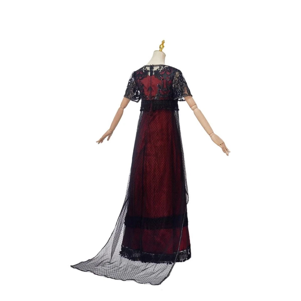Titanic Rose Cosplay Costume Lace Dress Romantic Evening Gown Regency Long Dress - Image 3 of 4