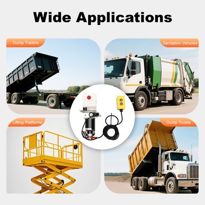 Hydraulic Pump for Dump Trailer 800W 12V Single Acting Dump Truck Hydraulic Pump