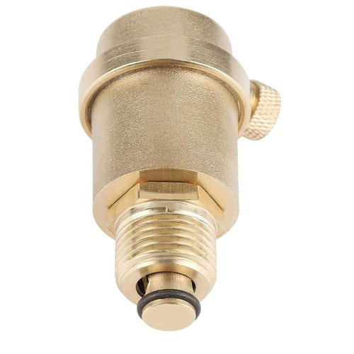 DN15 Exhaust Valve Yellow Air Vent Valve Portable Side Row Type Water Heater - Afbeelding 5 van 10