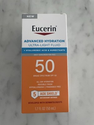 Eucerin Advanced Hydration Ultra-Light Fluid Sunscreen SPF50 1.7 oz/50ml; 05/27