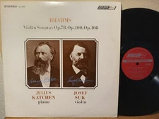 Julius Katchen, Josef Suk- BRAHMS Violin Sonatas, LP NM London ffrr Stereophonic