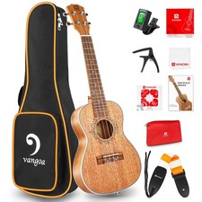 Ukulele Concert Mahogany Bundle 23 inch Ukelele for Beginners Adults Professi...