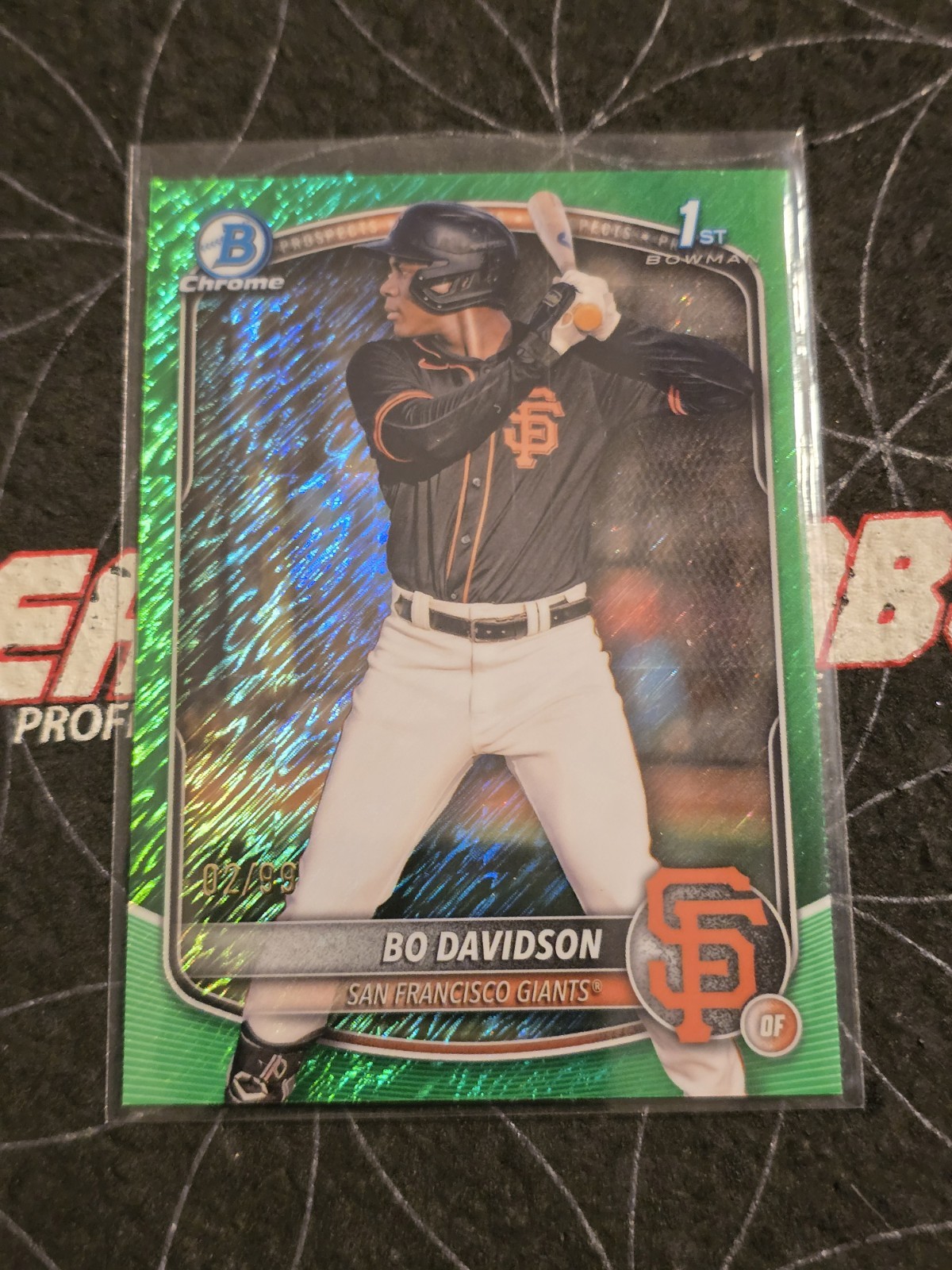 BO DAVIDSON 2025 BOWMAN CHROME 1ST GREEN SHIMMER REFRACTOR /99 Q3249