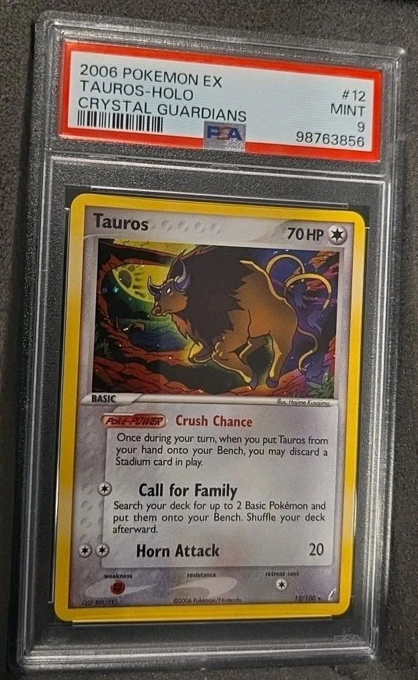 POKEMON CARD TAUROS HOLO RARE 12 EX CRYSTAL GUARDIANS #12 GRADED PSA 9 MINT - Image 2 of 3