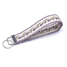 Keychain Wristlet for , Double Sided Floral Embroidery Wrist Lanyard, Cute Ca...
