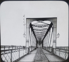 Viaduct (Bridge) Over Nile, Egypt, Williams Brown Earl Magic Lantern Glass Slide