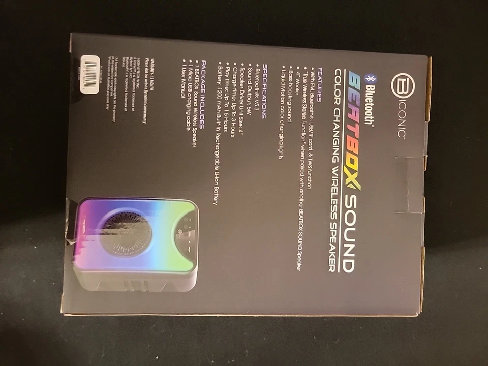 Bytech Biconic Bluetooth Speaker Beatbox Sound Wireless Coloring Changing - Image 4 of 4