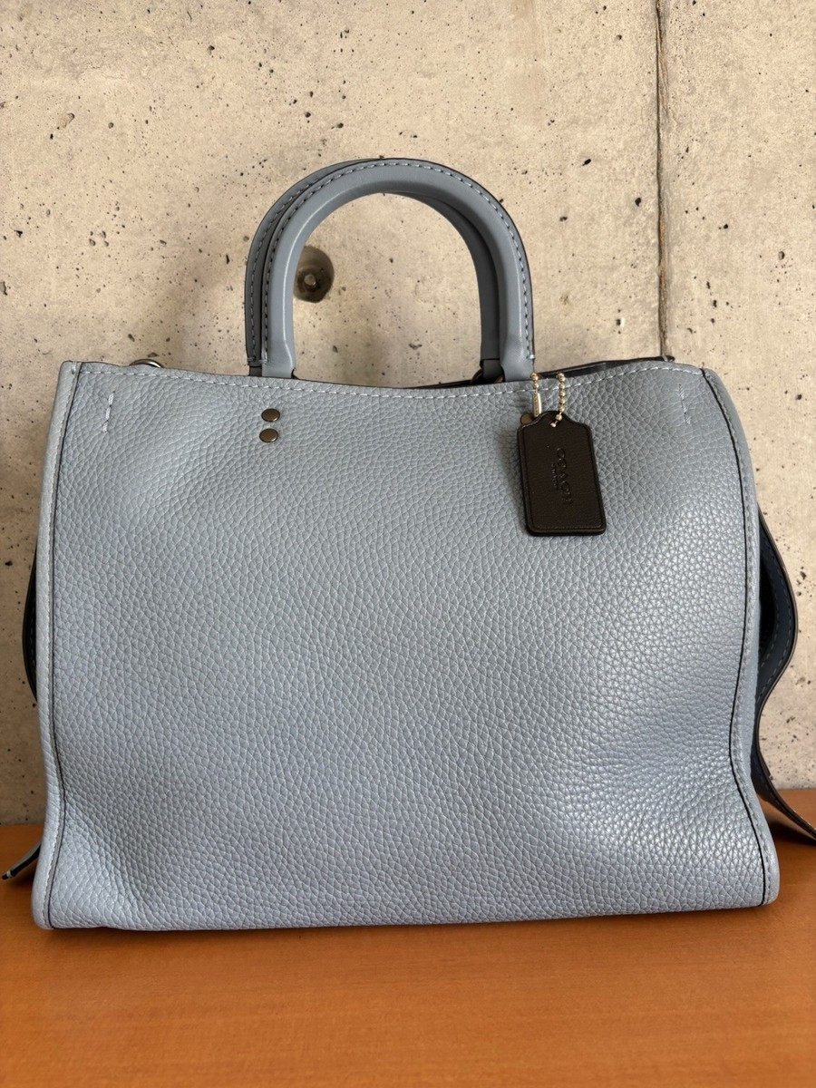 R*U様 COACH 12791 メタリック シルバー ハンドバック ポケット Coach 1941 Rogue 31 Glovetanned Natural Pebble Leather 38124 Steel