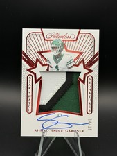 2024 Flawless Ahmad Sauce Gardner Jets 3 Color Patch On Card Auto AJ Brown/15