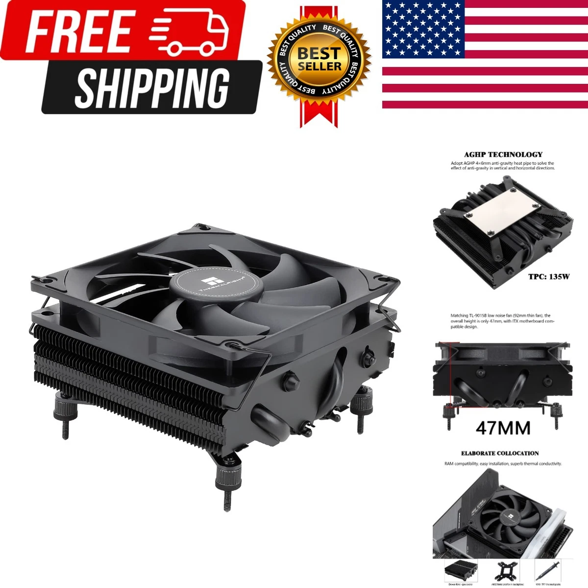 Ventola Di Raffreddamento 92mm SP922512H – DC12V 0.32A, 3000 RPM, 63.6 CFM – 2 Pin, PBT, Per PC E CPU